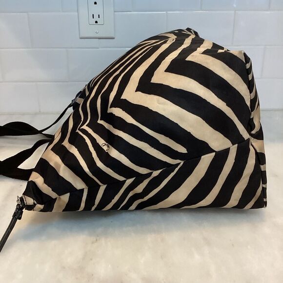 Coach Devin  Zebra Print Nylon Weekend Getaway Overnight Tote - Picture 9 of 14